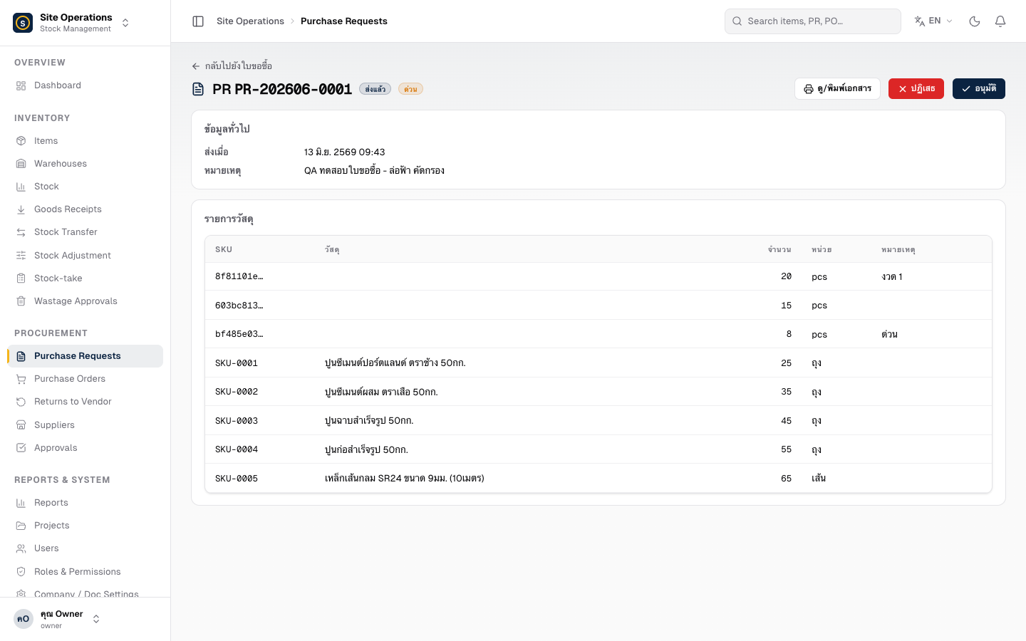 Purchase Request Detail